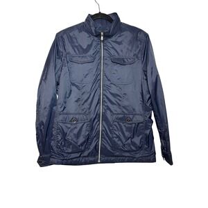 Louis Castel Navy Blue‎ Lightweight Windbreaker Inside Zip Pockets SZ S